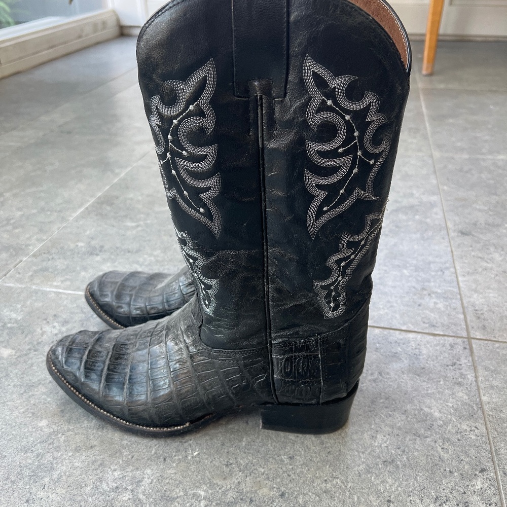 Genuine alligator cowboy boots